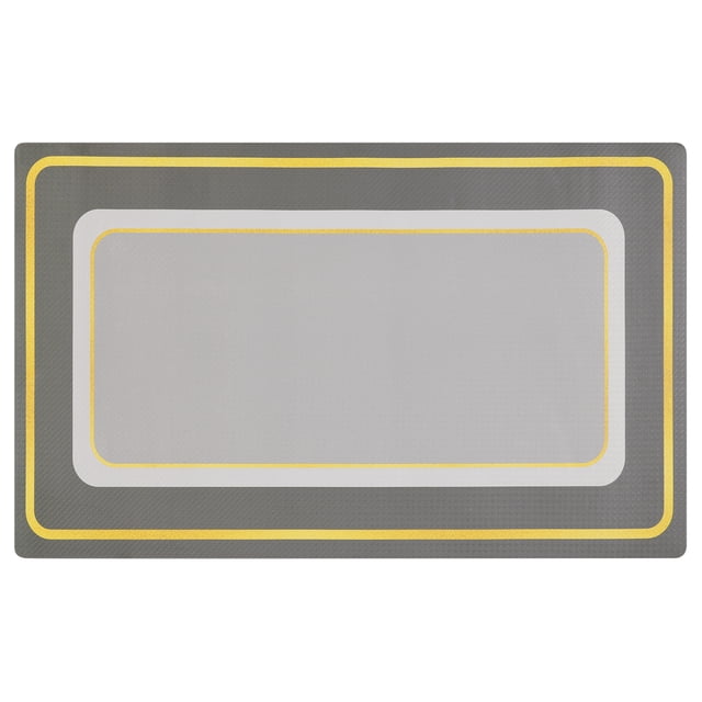 Alfombrillas de cocina REGALWOVEN y tapetes de cocina antideslizantes, lavables a máquina, tapetes de pie grises de 18" x 32"