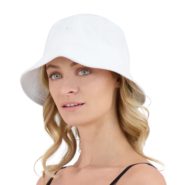 Market & Layne Sombrero de pescador blanco unisex para adultos y adolescentes - Extra Pequeño/Pequeño Market y Layne Sombrero de copa