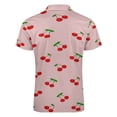 thumbnail image 5 of Cherries Men Zipper T-shirt Summer Casual Short Sleeve T-shirt Top, 5 of 7