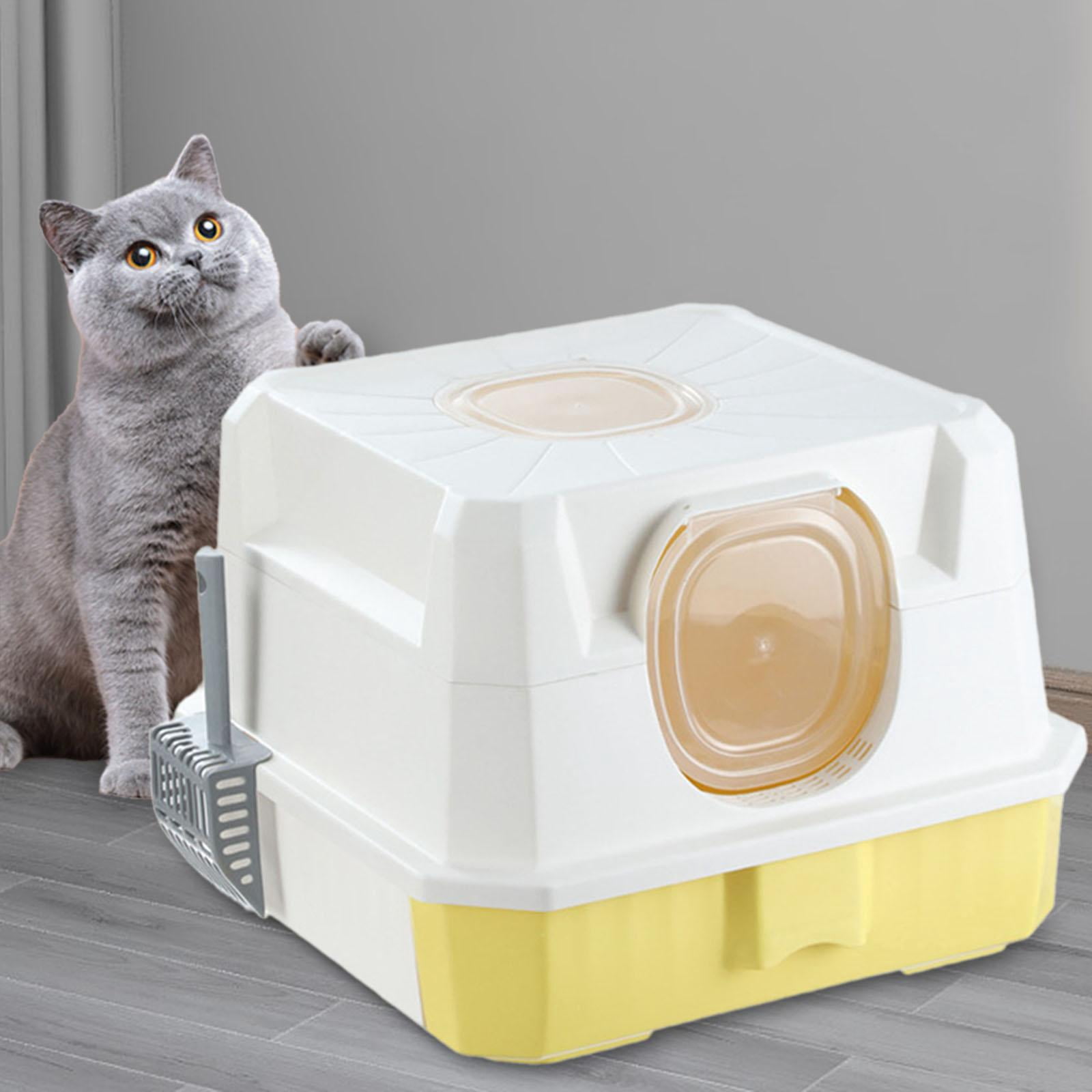Bvdfgk Closed cat , removable cat toilet, prevent litter leakage, with , yellow
