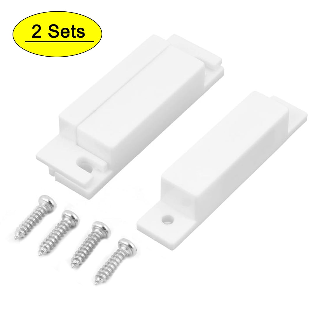 Home Wired Alarm Security Magnetic Door Contact Reed Sensor Switch White 2 Sets