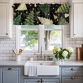 thumbnail image 2 of Christmas Tree Farmhouse Short Window Curtain Valances, Black Green Xmas Tree Winter Rod Pocket Kitchen Valances for Living Room Bedroom Bathroom Cafe 42" x 12", 2 of 8