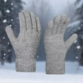 thumbnail image 2 of MIASHUI Winter Thermal Knitted Touchscreen Warm Mittens for Cold Weather Riding Work Windproof Comfort Fit Gloves Grey, 2 of 3