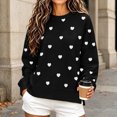 thumbnail image 4 of Women Sweatshirt Sevevn Crew Neck Oversized Fit Soft Fleece Heart Print Drop Shoulder Long Sleeve Pullover For Valentine Daily Street Casual Wear, 4 of 8