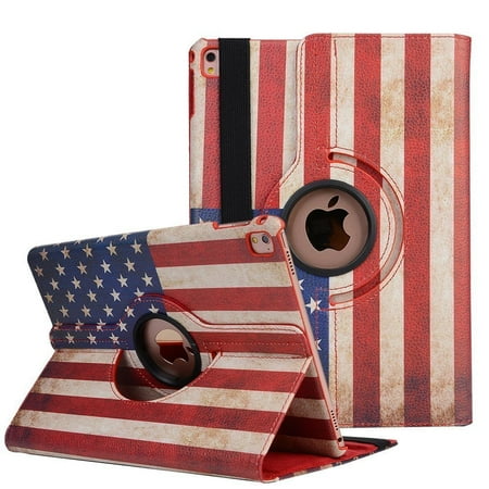 Apple IPad Air 1st / A1474 / A1475 Tablet PU Leather Folio 360 Degree Rotating Stand Case Cover American (Best Ipad Air Case With Stand)