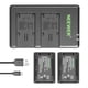 thumbnail image 2 of Batería Neewer VW-VBT190 (paquete de 2, 1950 mAh) con cargador USB dual, 2 of 8