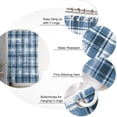 thumbnail image 5 of Waterproof Shower Curtain, Blue Checkered Polyester Fabric Bathroom Curtains with 12 Hooks, 66" W x 72" H, Vintage Watercolor Blue Plaid Quick-Drying Bathtub Curtain, 5 of 6