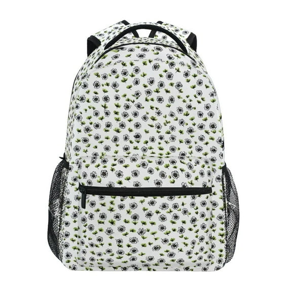 ALAZA Stylish Backpack Daisy Flowers Drawn Elementary Bookbag Personalized Laptop School Bags Travel Daypack