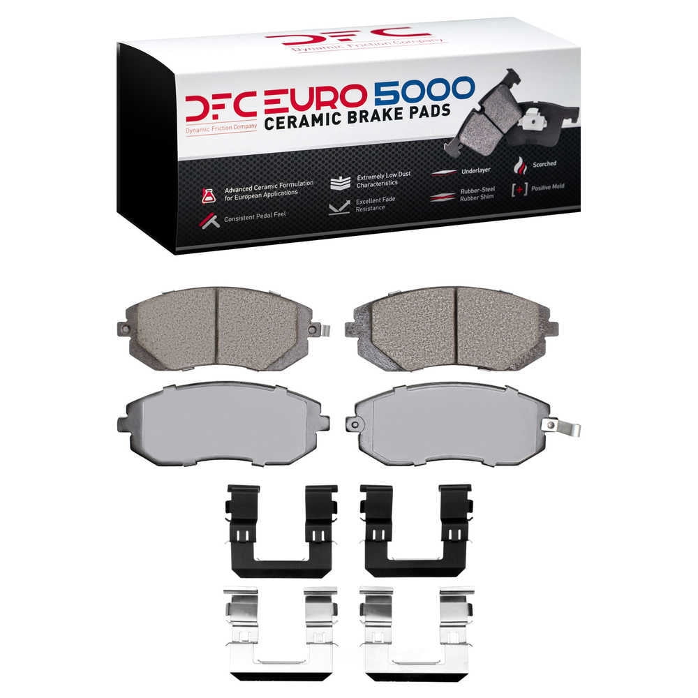 Dynamic Friction Company 1600-0929-01 DFC EURO 5000 Ceramic Brake Pads and Hardware Kit