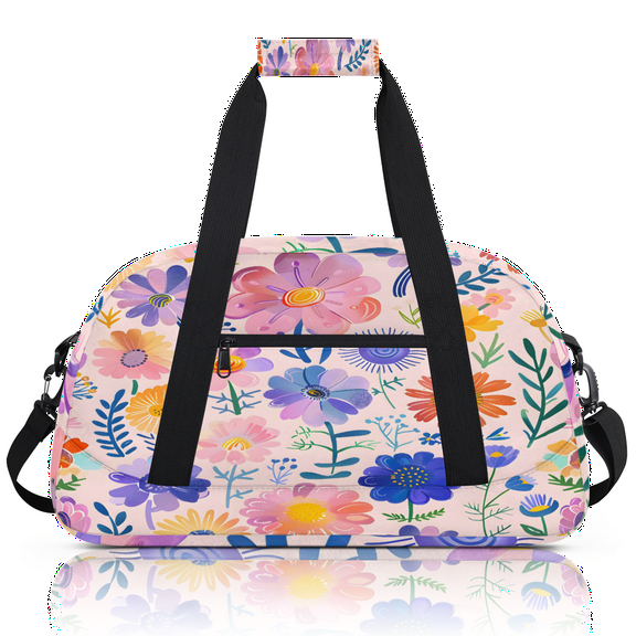Herdesigns Sports Duffle Bags Travel Duffle Bag Gym Bag Pink Purple Floral Weekender Travel Bag Waterproof Overnight Bag Carry On Travel Tote Bag Dance Bags