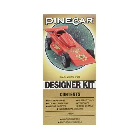 PineCar Derby Car Design Kit: Black Widow