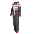 thumbnail image 4 of Christmas Family Matching Pajamas Clothing, Festival Snowflake Pattern One-Piece Hooded Zip-Front Rompers for Dad Mom Children, 4 of 6