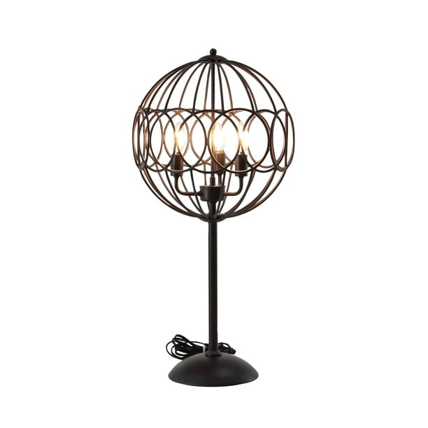 Decmode Modern 31 X 15 Inch Round Black Metal Cage Floor Lamp Walmart Com Walmart Com
