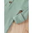 thumbnail image 4 of Cenuakty Toddler Newborn Outfit Adorable Solid Color Long Sleeve Round Neck Jumpsuit and Hat Set, 4 of 6