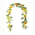 thumbnail image 2 of 68.9Inch Sunflower Vine Garland Artificial Flowers with Eucalyptus and Green Leaves for Wedding Decor,Shower, Front Door,Mantle, Table Centerpiece, Indoor Outdoor Hanging Home Garden Party Decoration, 2 of 7