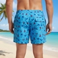 thumbnail image 4 of QTBIUQ Mens Swim Trunks Swim Shorts Elastic Waistband with Drawstring Loose Printing Beach Shorts, 4 of 9