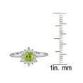 thumbnail image 3 of Sterling Silver with Natural Peridot and White Topaz Flower Ring, 3 of 3