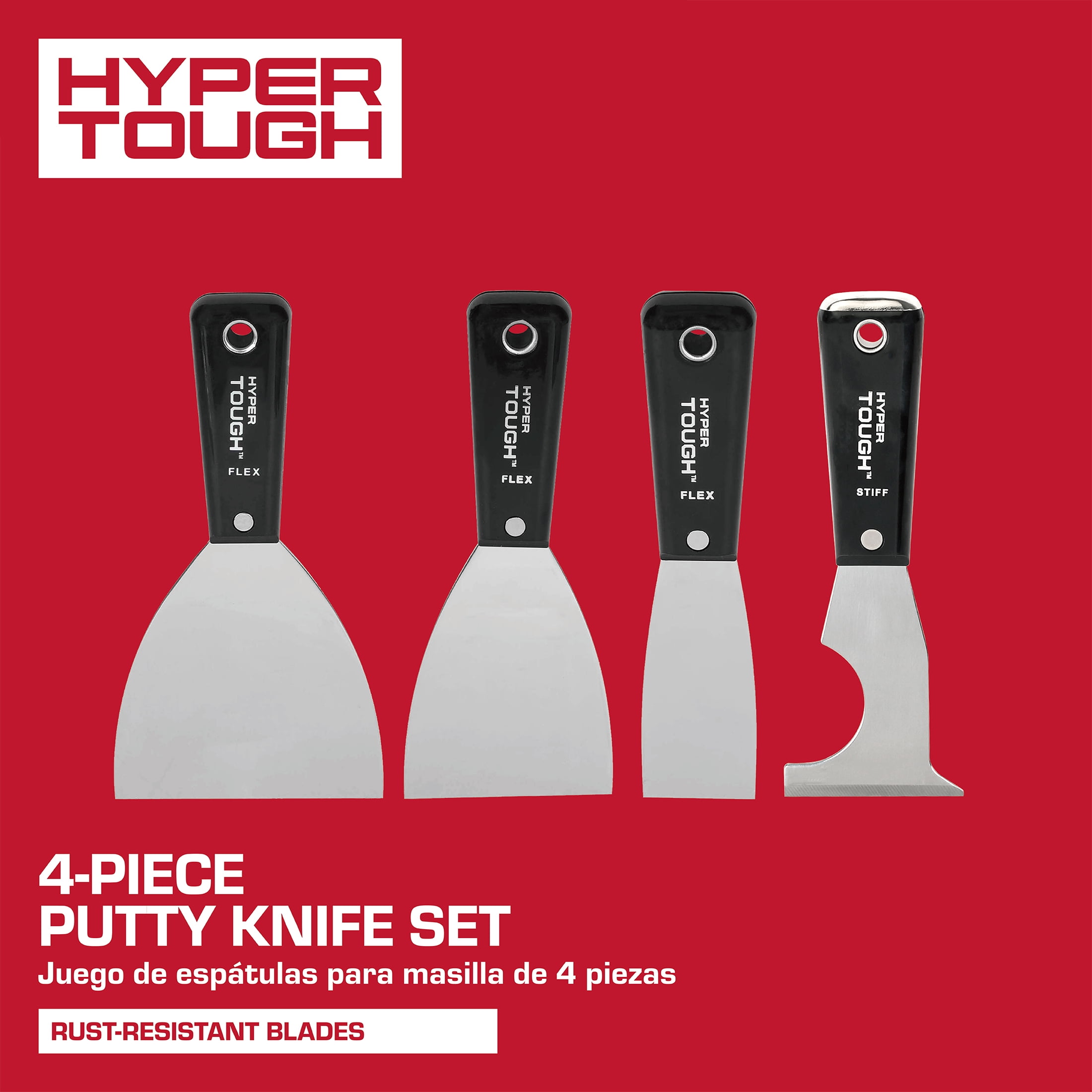 Hyper Tough 4 Piece Putty Knife Set