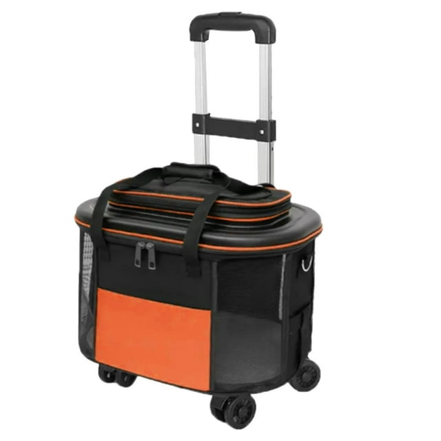 <p>Cat Rolling Carrier, Anti Detachment Hook Pet Trolley Case Thick Handle Ine Hardware With Wheels For Going Out</p>