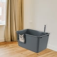 thumbnail image 7 of Rinboat 4 Packs Large Open Top Cat Litter Box, High Sides Cat Litter Pan, Including 4 Cleaning Scoops, Gray, 7 of 7