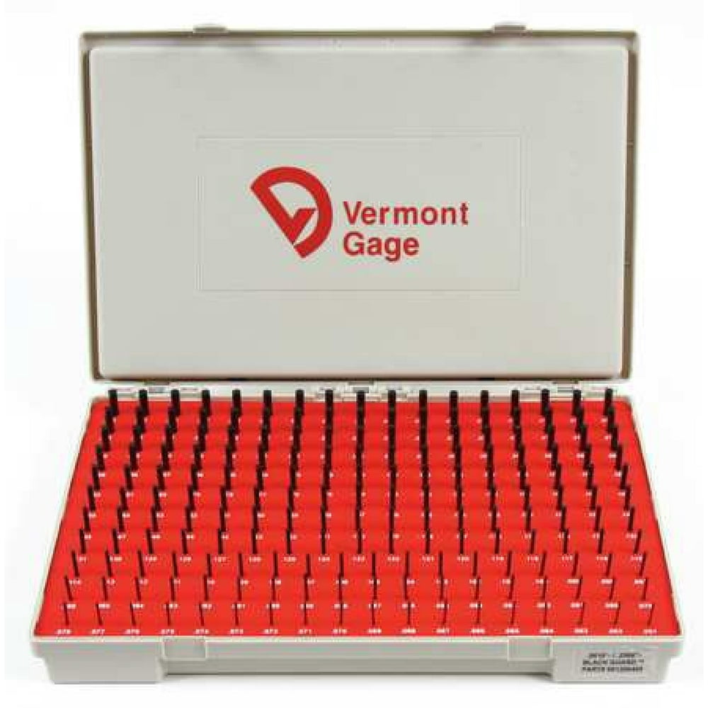 VERMONT GAGE 901200400 Pin Gage Set,Minus,0.0610.250 In,Black