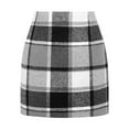 thumbnail image 4 of FASHOFT Wool Plaid Skirts for Women Fall Winter High Waisted Elegant Bodycon Pencil Skirt Casual Christmas Holiday Mini Skirt Grey XXL, 4 of 4
