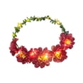 thumbnail image 3 of Diadema de flores para niñas, crisantemo decorativo, 18 cm, guirnalda Morado oscuro, 3 of 9