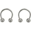 Body Jewelry Stainless Steel 16 Gauge Medium Set of 2 Horseshoe