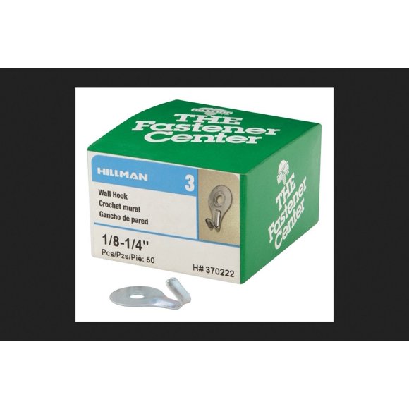 Gancho de pared Hillman Zinc, caja de 50
