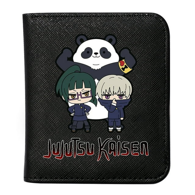 Cartera Jujutsus Kaisens con personajes de anime, delgada y plegable, de poliuretano