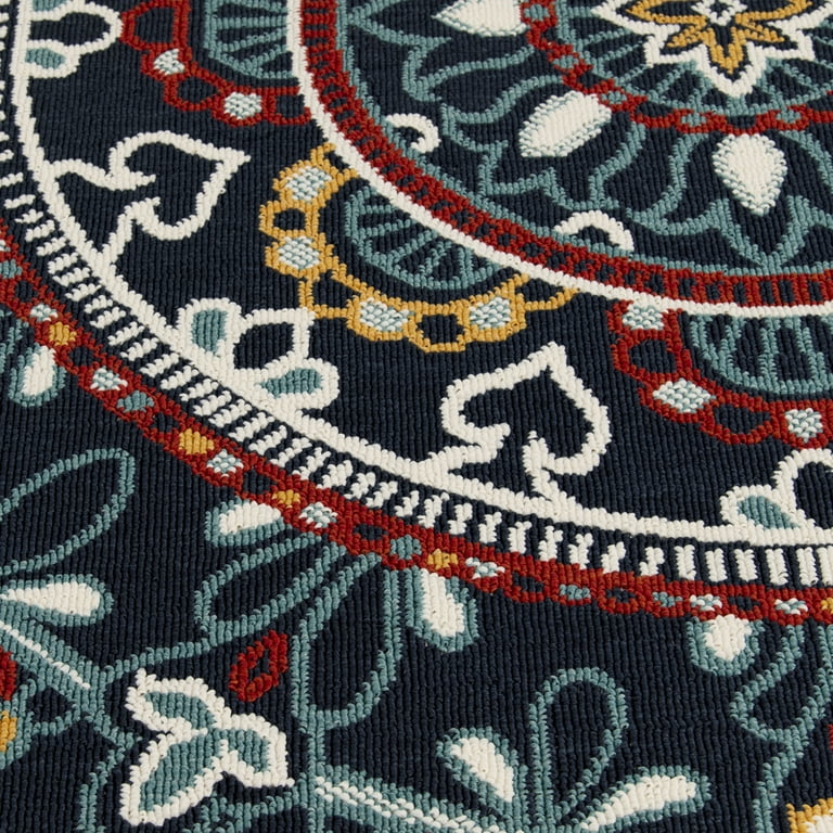 Mainstays 5x7 Outdoor Rug, Medallion Pattern, Durable