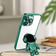 thumbnail image 5 of for iPhone 14 Pro Max Case Astronaut Clear Plating Astronaut Hidden Stand Cover for iPhone 14 Pro Max 6.7 Inch Soft TPU Shockproof Full Camera Protective Phone Case for Women Girls-Green, 5 of 11