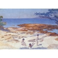 thumbnail image 2 of Henri-Edmond Cross 18x14 Gold Ornate Wood Frame and Double Matted Museum Art Print Titled - Beach at Cabasson (Baigne-Cul) (1891), 2 of 4