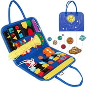 Lavinya Busy Board Montessori Toys for Toddlers Sensory Toys Gifts for 1 2 3 4 Year Old Boys & Girls Preschool Toddler Activities Educational Travel Toy Learning Basic Dress Skills (Boy)