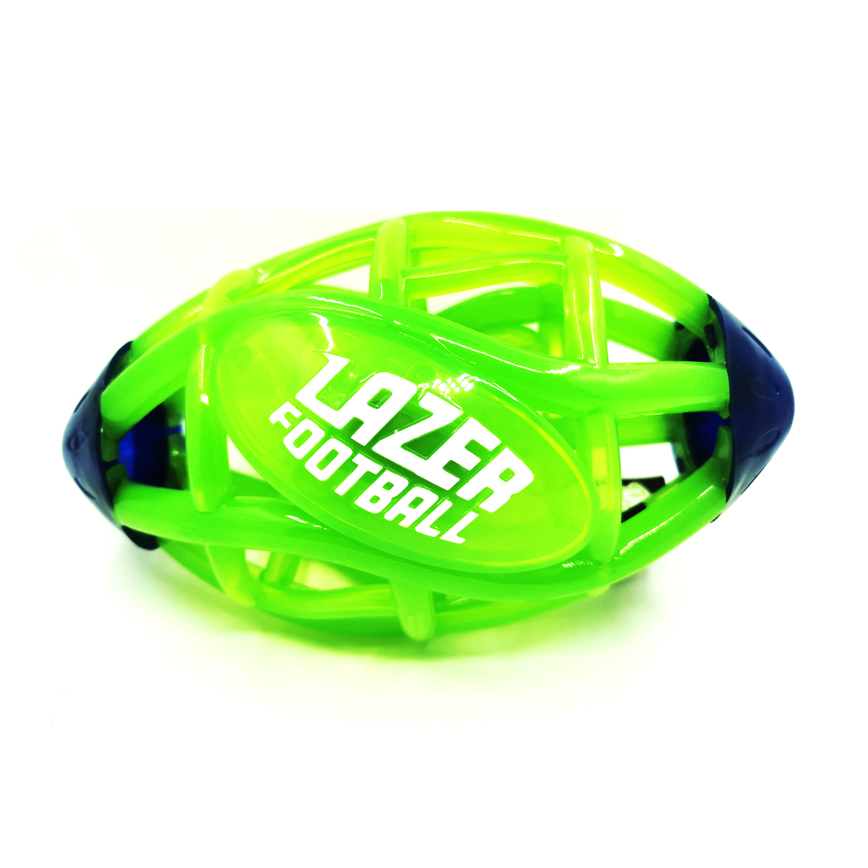 Lazer Light Up Glow Rubber Toy Football, Green and Blue, Pee Wee Size 3 - image 4 of 5