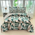thumbnail image 1 of Floral Printed Queen Comforter Set with Sheets Lightweight Piece Bed in A Bag Comforter Set Vintage Yellow and Grey Flower Pattern Farmhouse Bedding Set, 1 of 8