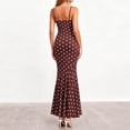 thumbnail image 7 of Xdegoge Prom Dresses for Women Slim Fit Spaghetti Strap Cowl Neck Maxi Dress Polka Dot Mermaid Ruffle Hem Evening Dresses Formal Wedding Guest Party, 7 of 7