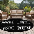 thumbnail image 4 of Laundry Round Area Rug 8Ft Washable Large Circle Rugs for Living Room Dorm, Funny Wash Dry Fold Minimalist Text Black Non-Slip Carpet Floor Mats Indoor Outdoor Carpet Runner Aesthetic Home Decor, 4 of 8