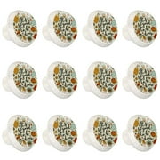 OWNNI Home Decor It's So Good To Be Home Pattern 12 Pcs White Round Drawer Pulls with Screws - ABS & Glass Material - Stylish Cabinet Hardware