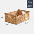 thumbnail image 2 of Best Choice Products Wicker Storage Basket, Shelf Basket w/ Wooden Handles, Rectangular Storage Bin - Natural, 2 of 8