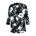 thumbnail image 5 of ZQUUVOU Women's Plus Size T-Shirt Print Floral Round Neck 3/4 Sleeve Blouse G-Black (S), 5 of 6