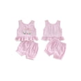 thumbnail image 2 of BemeyourBBs 2Pcs Toddler Baby Girls Summer Clothes Infant Baby Girl Goose Outfits Sleeveless Crew Neck Goose Embroidery Vest Tank Tops and Elastic Waist Bloomer Shorts Set, 2 of 9