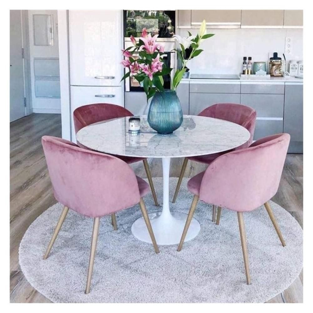 Brenleigh Marble Tulip Dining Table,with Carrara Marble Top – A Stylish and Elegant Dining Table Featuring a Classic Tulip Design, Perfect for Modern Dining Spaces