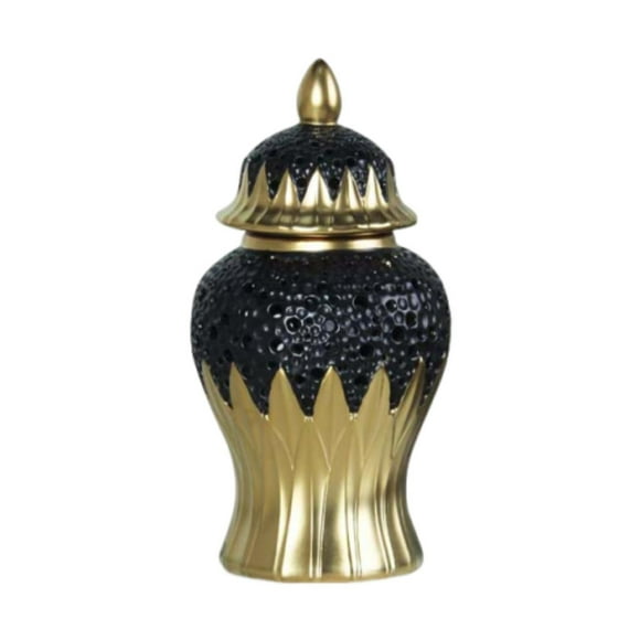 Siruishop Ceramic Ginger Jar Art Crafts Vase with Lid for Wedding Dining Table Cabinet