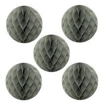 Wrapables® 6" Set of 5 Tissue Honeycomb Ball Party Decorations for Weddings, Birthday Parties, Baby Showers, and Nursery Décor, Gray