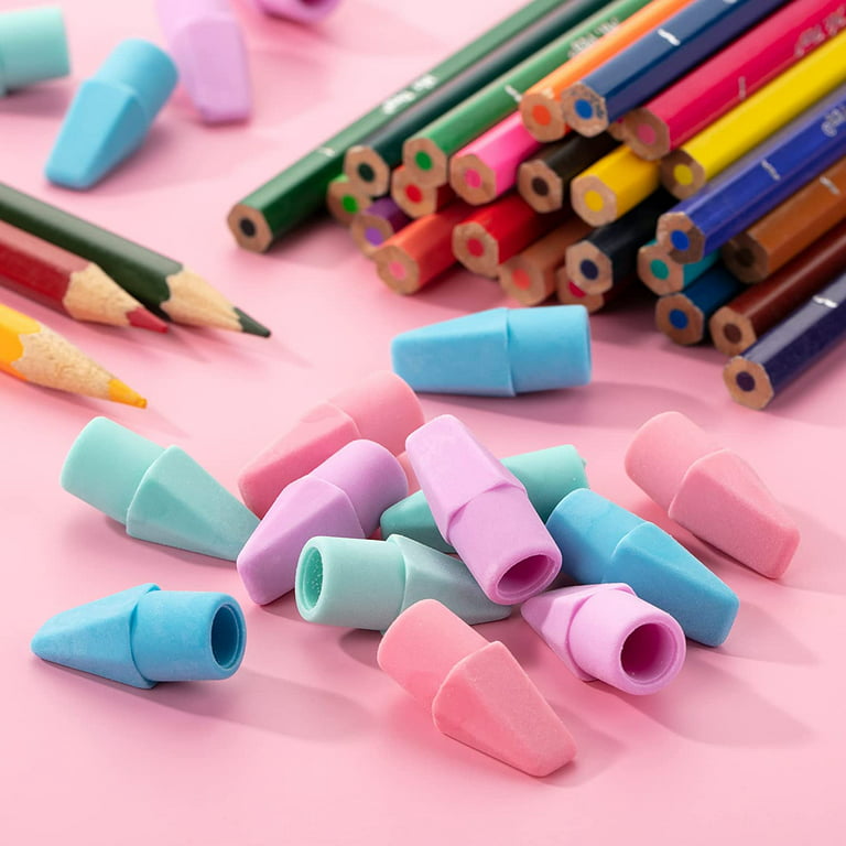 Mr. Pen- Pencil Erasers Toppers, 120 Pack, Vintage Colors, Erasers