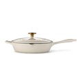 thumbnail image 3 of Tramontina Bestow 10-Inch Enameled Cast Iron Skillet with Lid, Latte with Gold Knob, Oven-Safe, 3 of 8