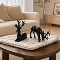 thumbnail image 6 of LEFXSMR Christmas Reindeer Decor, 2pcs Electroplated Deer Figurine, Reindeer Christmas Decorations Indoor for Mantel Tabletop Storefront Window, 6 of 7