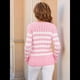thumbnail image 4 of Suéteres de Rayas para Mujer, Informales, de Cuello Redondo y Larga, de Punto , Holgados y de Gran Tamaño. Rosa XL, 4 of 10