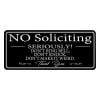 No Soliciting Sign for House/Office,No Soliciting Sign for Front Door,Thick Acrylic Modern Design Door 9x4 Inch Home Decor Go Away Sign Accessories for Door or Wall, Black